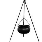 SDJMa Halloween Decorations Outdoor, 7.8" Witch Cauldron on 30.7" Tripod with Timer String Lights, Halloween Haunted House Decor for Yard Lawn Garden Outside Party Supplies