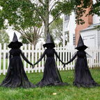 Evergreen Set of 3 LED Lighted Halloween Witch Stakes, 4' Tall for Garden Lawn or Patio