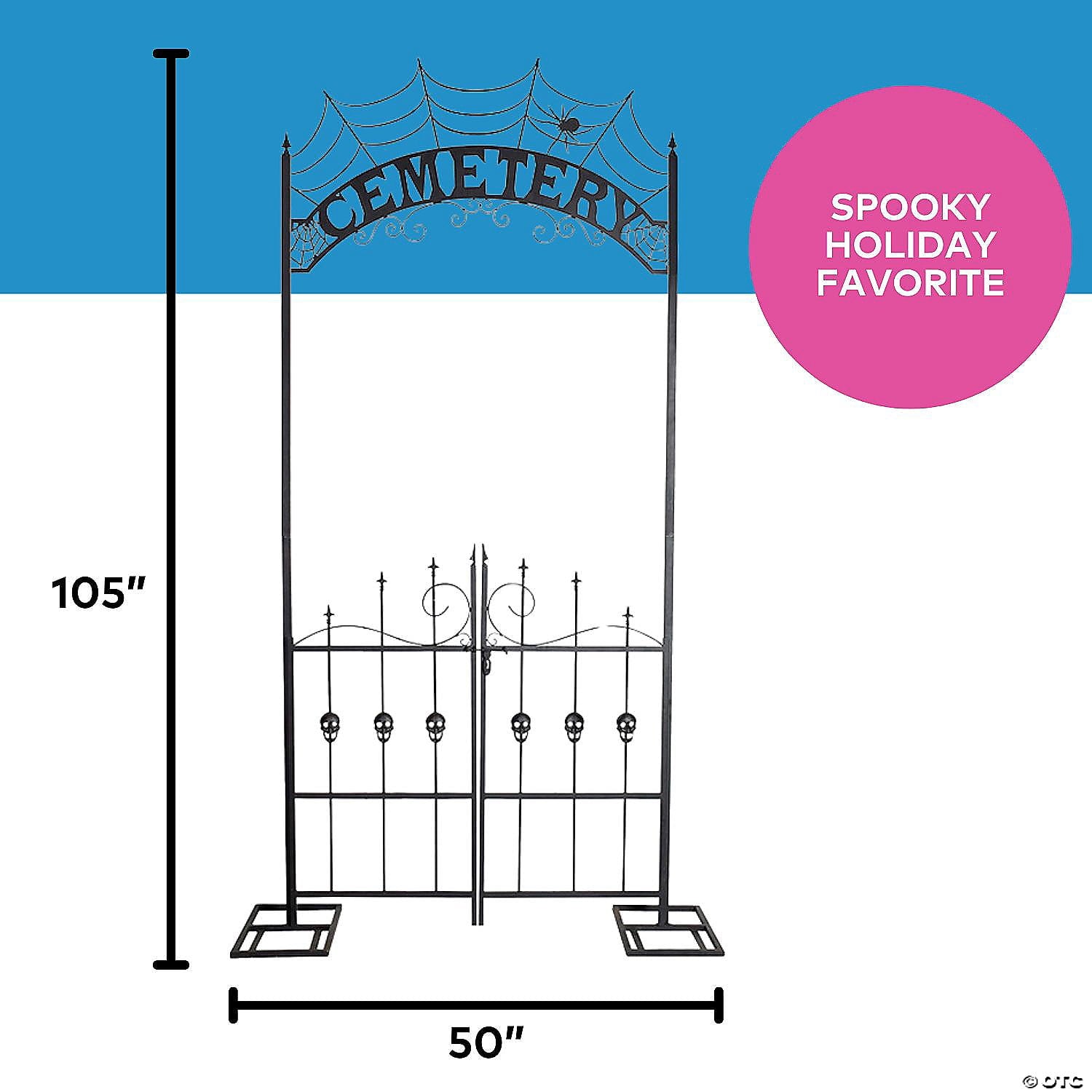 Halloween Cemetery Archway Gate 8.5 Ft Haunted House Graveyard Entrance Prop