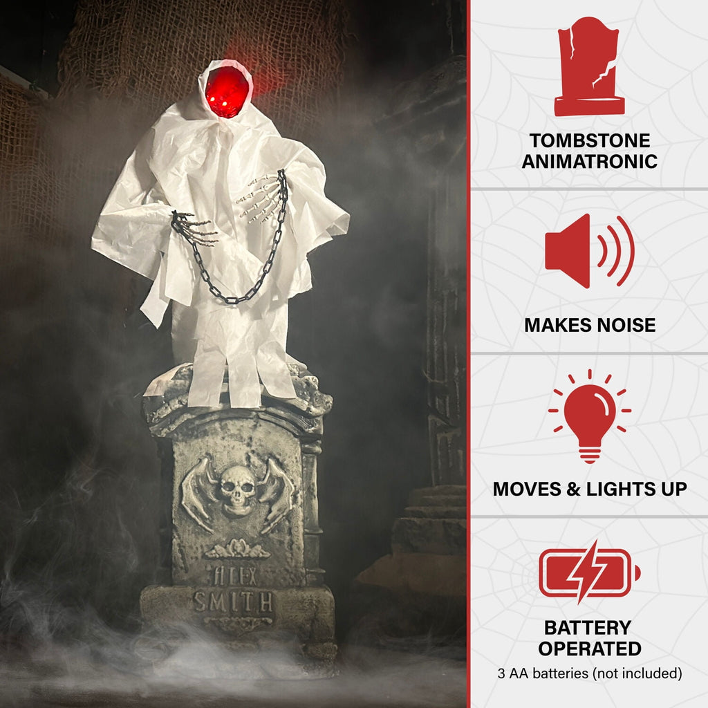 4.3 ft Touch-Activated Animated Spectre on Tomb Halloween Accessory, HHRPRTOMB-1FLSA