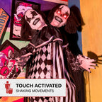 Lifesize 5.5 ft Animatronic Two-Headed Clown with Lights and Sound, Indoor/Outdoor Halloween Decoration, HHCLOWN-37FLSA