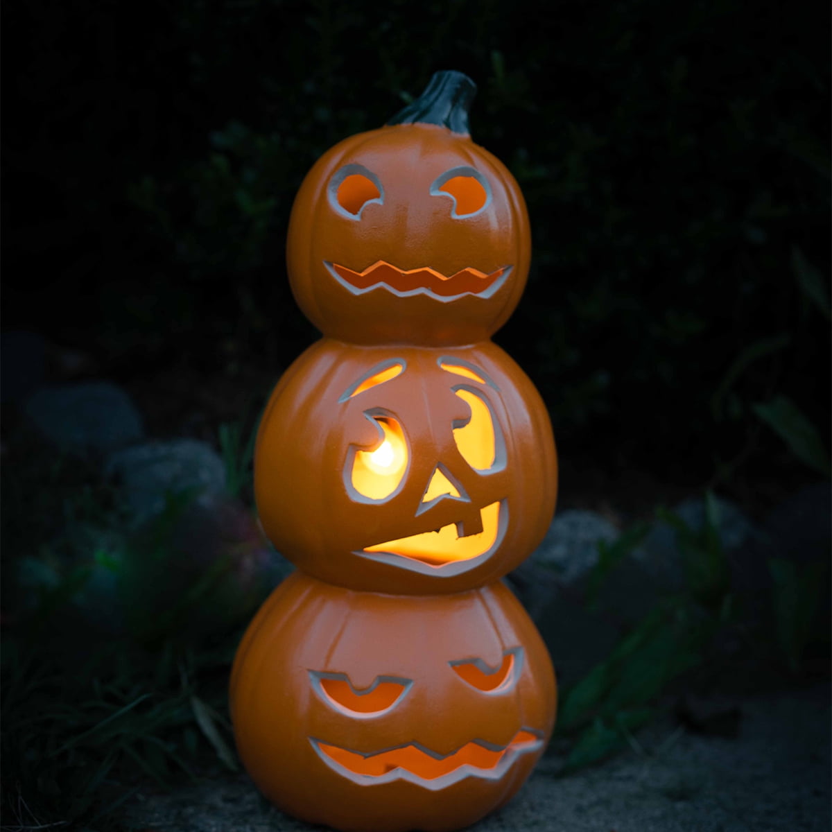 15 Inch Large LED Jack O Lantern - Perfect For Garden, Patio & Front Door Halloween Decor