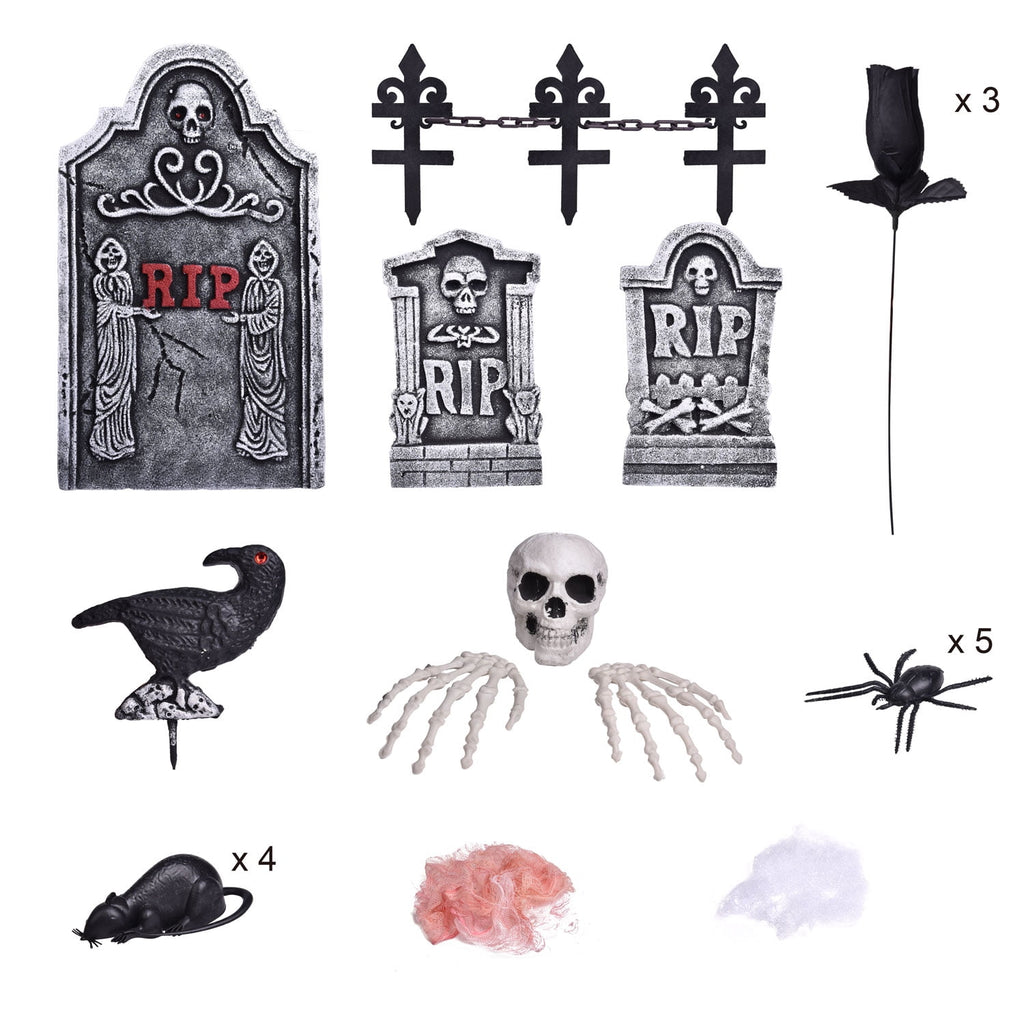 Nifti Nest 26 Pcs Halloween Decorations Graveyard Tombstones, Halloween Yard Decorations, Home Outdoor Party Favors