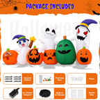 (2 pack) 7ft Long Halloween Inflatable with Lights,Pumpkin Ghost for Outdoor Decorations