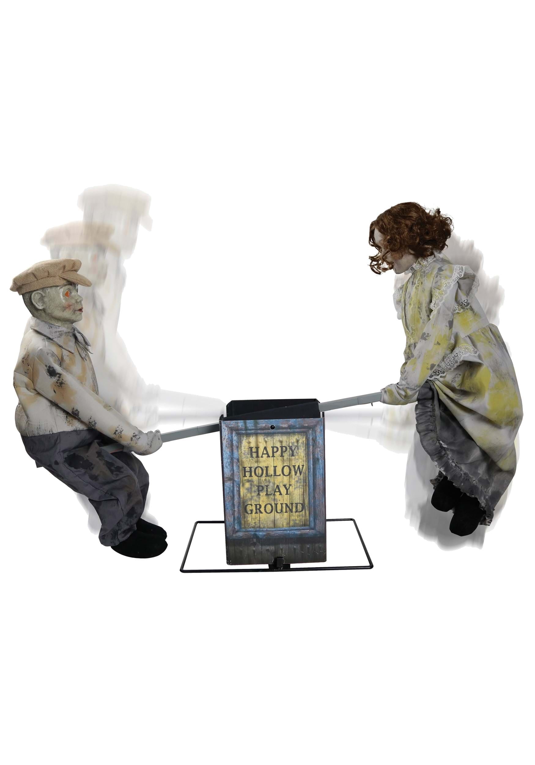 Animated See-Saw Dolls Halloween Decoration - 36 in x 48 in