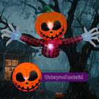 5 FT Halloween Inflatable Pumpkin Ghost  Outdoor LED Blow-Up Decoration with Giant Arms, Light-Up Eyes, Waterproof Yard Decor for Lawn and Garden