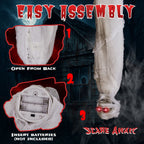 3ft Hanging Zombie Animated Halloween Decoration Creepy Mummy Halloween w/ Pre-Recorded Screaming, LED Eyes