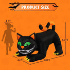 COMIN 6 FT Animated Halloween Inflatables Black Cat Outdoor Decorations Blow Up Yard Large Cat with Moving Head and Built-in LEDs for Indoor Party Garden Lawn Decor