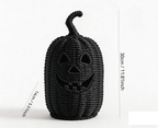THOPBPRK 2026 Black Halloween Woven Pumpkin Jack-O'-Lantern, Halloween Decorations Pumpkin, USE LED Candle, Rattan Fall Halloween Decor for Home, 1Pack 11.8 Inch A