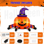 6.2FT Halloween Inflatable Decorations Pumpkin Spider with LED Lights, Halloween Blow Ups for Yard Party