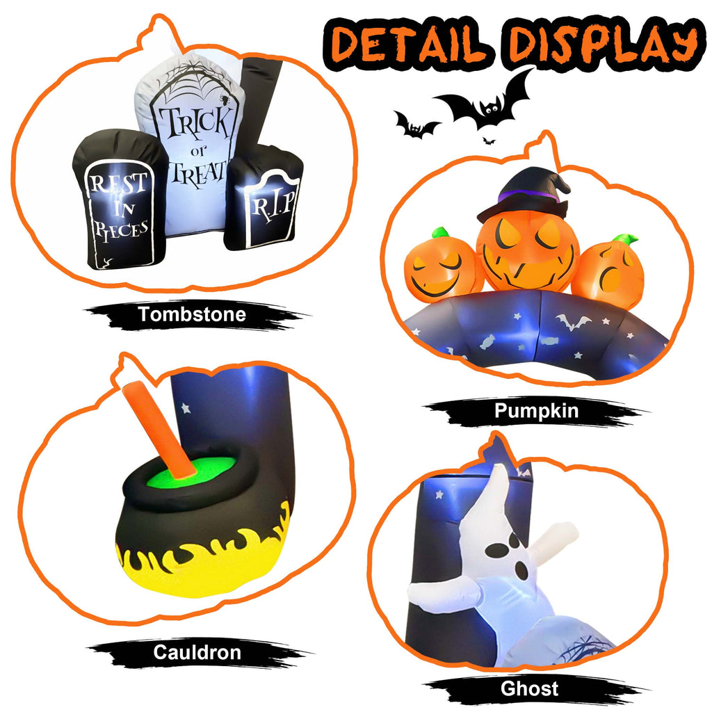 10 FT Halloween Inflatables Archway Outdoor Decorations, Scary Halloween Arch Blow Up Yard Decorations for Front Yard Lawn Garden Decor