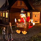Thanksgiving Inflatable Turkey 5FT Blow up Outdoor Thanksgiving Inflatables Decoration with LED Lights for Holiday Party Yard Garden