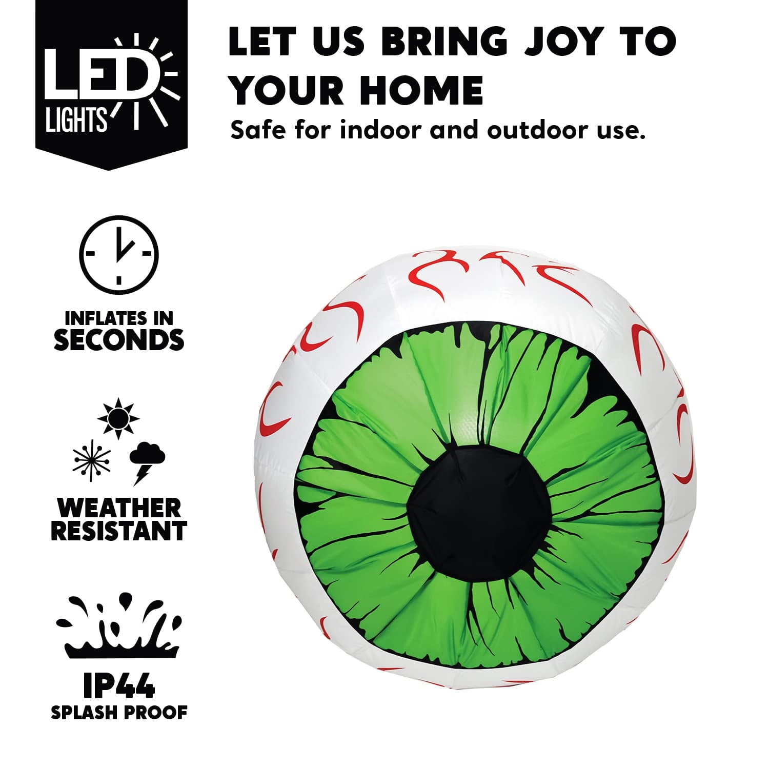 2 Pack Halloween Inflatable Eyes Decoration with Build-in LEDs,3 ft Blow Ups Green Eyes for Yard,Halloween Decor Outdoor with LEDs Party Supplies Blow up Decoration