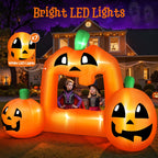 8.5FT Halloween Inflatable,Pumpkin Photo with Lights for Party Yard Decorations