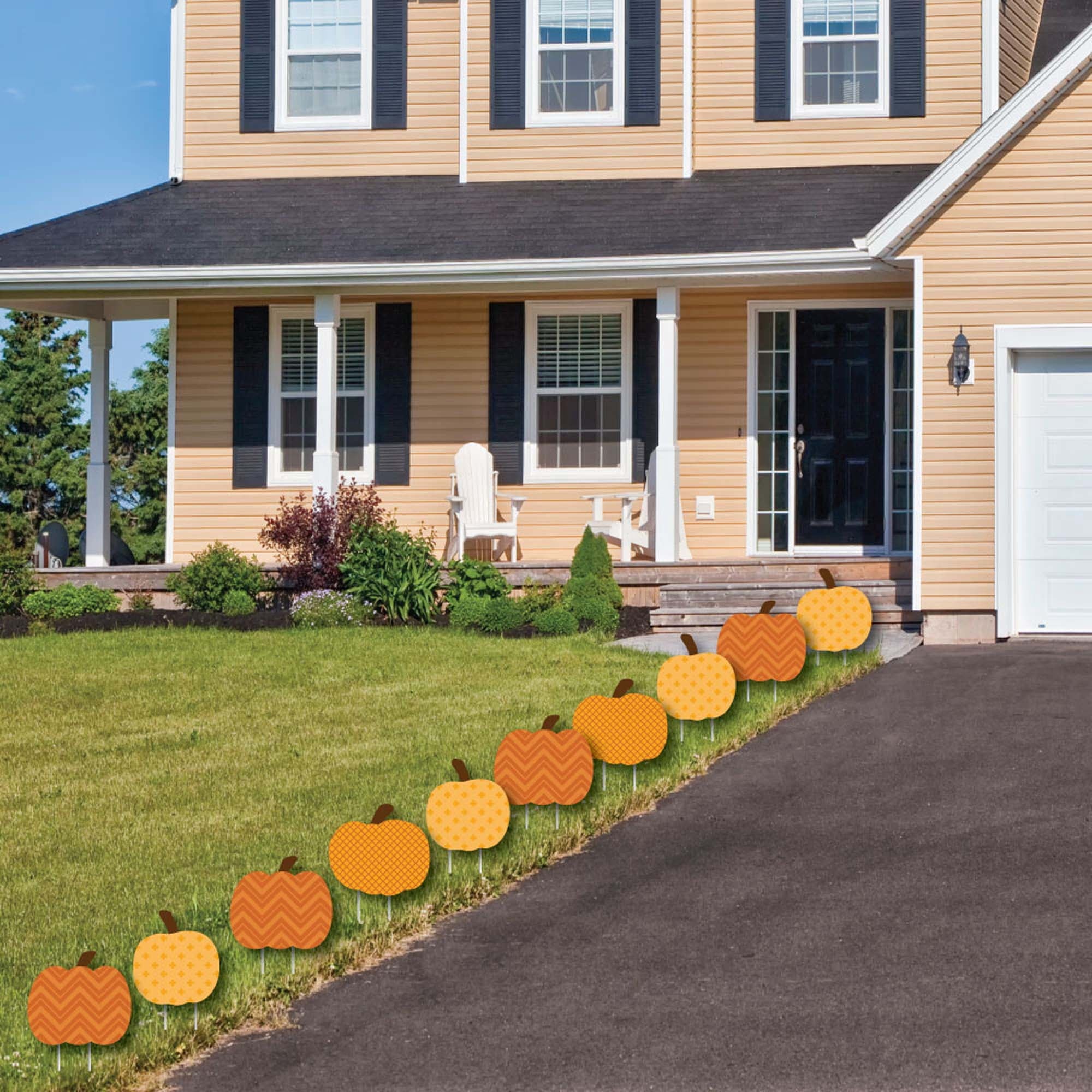 Big Dot of Happiness Pumpkin Patch - Pumpkin Lawn Decoration Signs - Outdoor Fall, Halloween or Thanksgiving Yard Decorations - 10 Piece