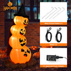 Costway 6.8FT Halloween Inflatable Pumpkin Combo Blow up Pumpkins w/ Witchs Hat