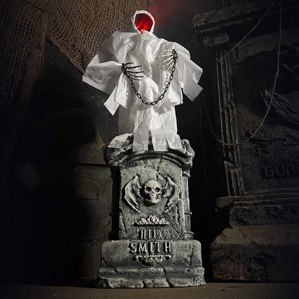 4.3 ft Touch-Activated Animated Spectre on Tomb Halloween Accessory, HHRPRTOMB-1FLSA