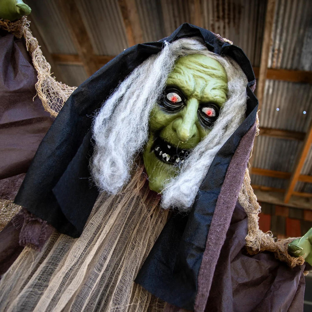 43 1/4" x 4 Ft. 9" Light-Up Hunchback Witch Standing Halloween Decoration