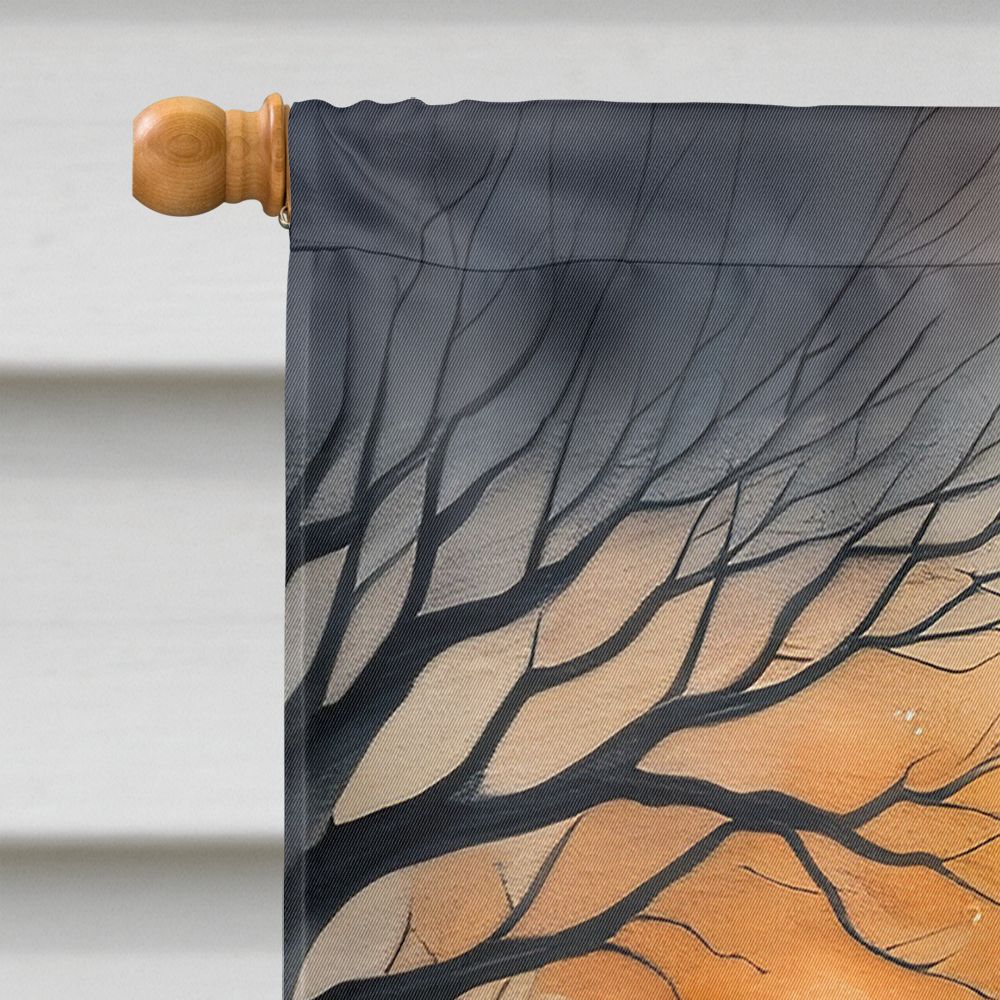 Halloween Rottweiler Dog House Flag 28x40IN Double-Sided Polyester Decorative Sleeve Pole Flag for Outdoor Home Garden