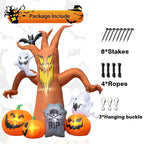 Coolmade 8ft Halloween Inflatables Decorations Inflatable Dead Tree Outdoor Decorations with LED Lights Built-in Blow Up Yard Decoration Pumpkin Ghost for Halloween Outdoor