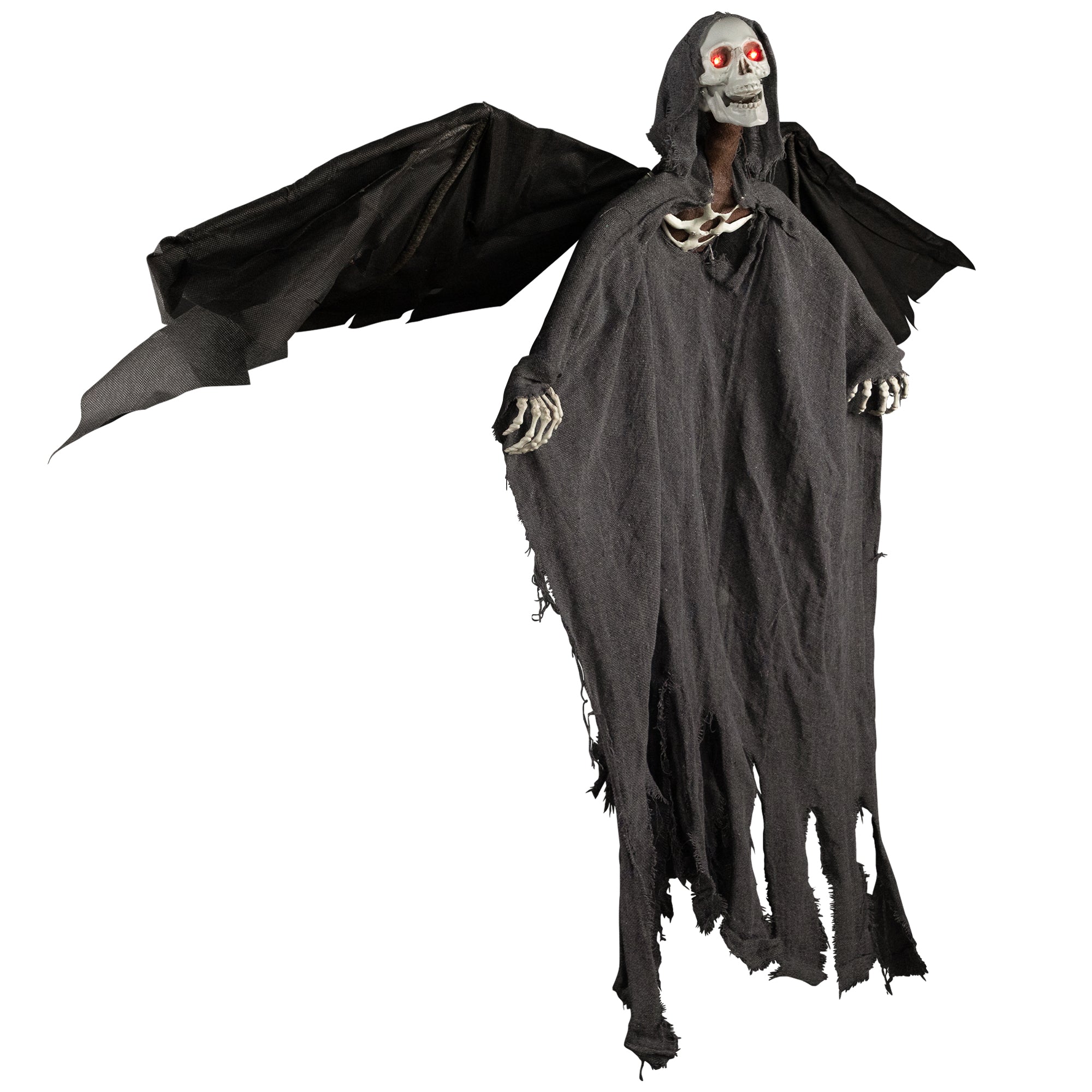LED Lighted Animated Winged Grim Reaper Halloween Decoration - 50"