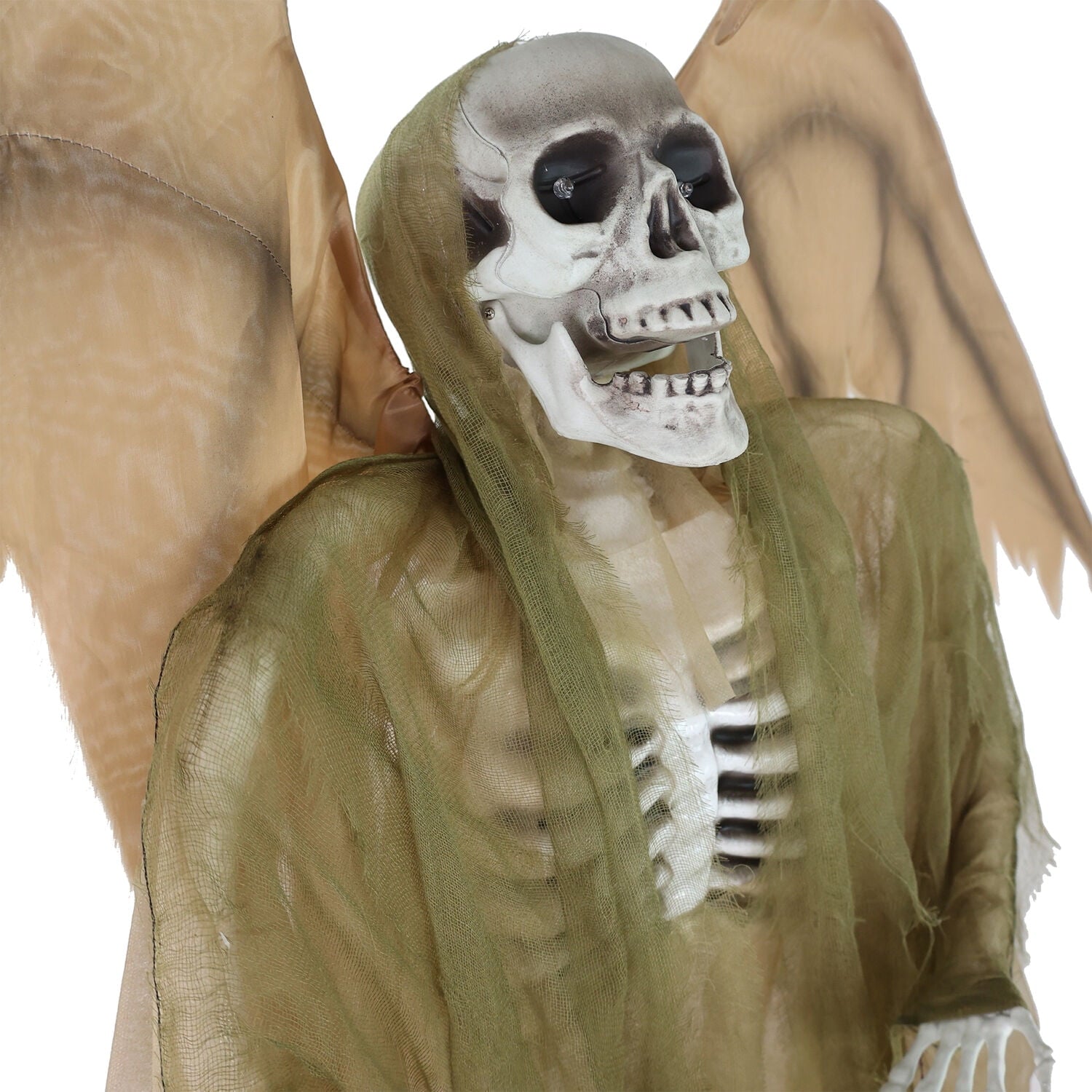 5.5 ft Life-size Animatronic Reaper with Wings, Halloween Decoration, HHWINGSKEL-4FLSA