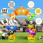10FT Inflatable Candy Ghost Pumpkin Archway with Built-in Lights  Giant Outdoor Yard & Garden Decoration for Halloween, Indoor/Outdoor Use