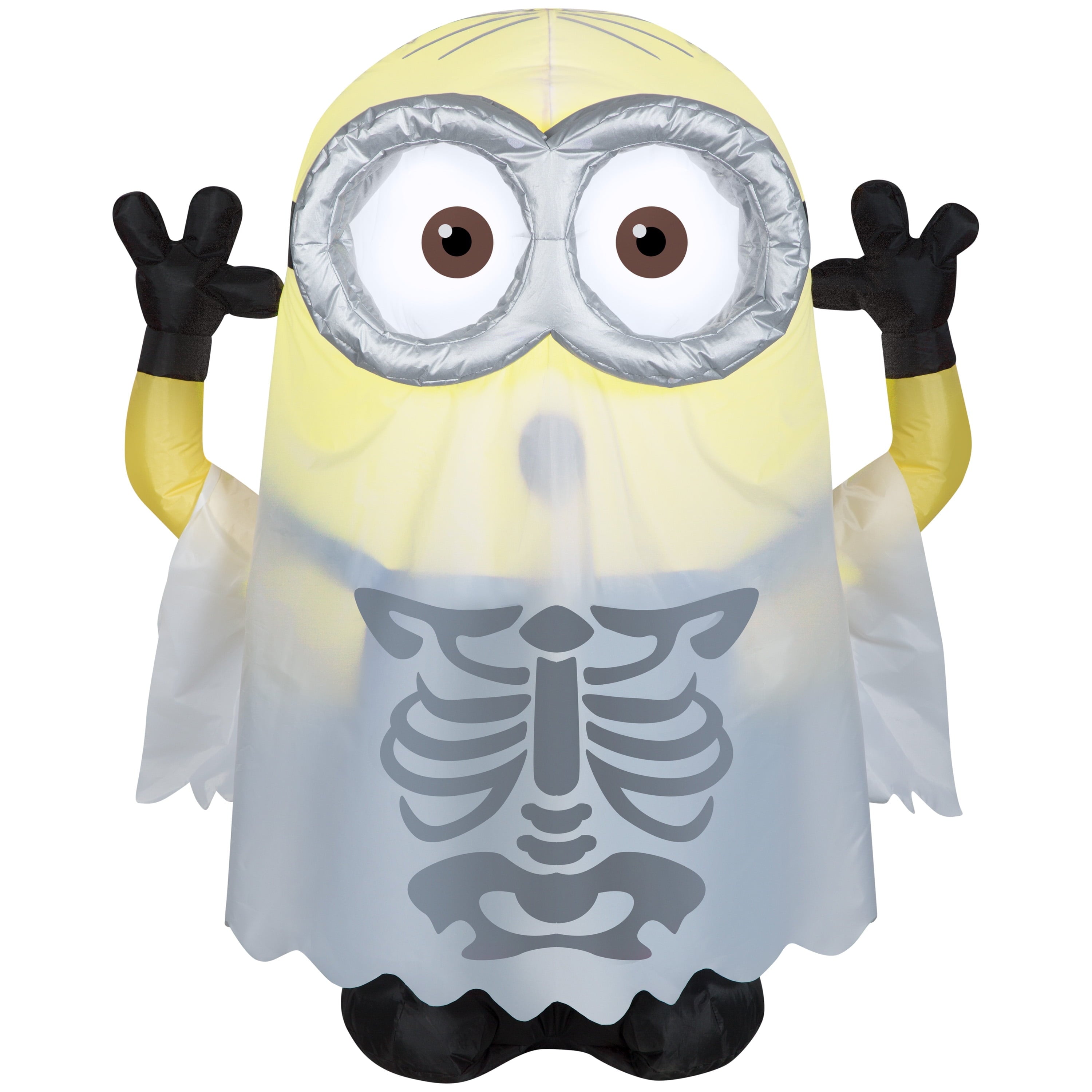 3.5 Ft Minion Dave in Ghost Skeleton Costume Halloween Airblown Inflatable Minions