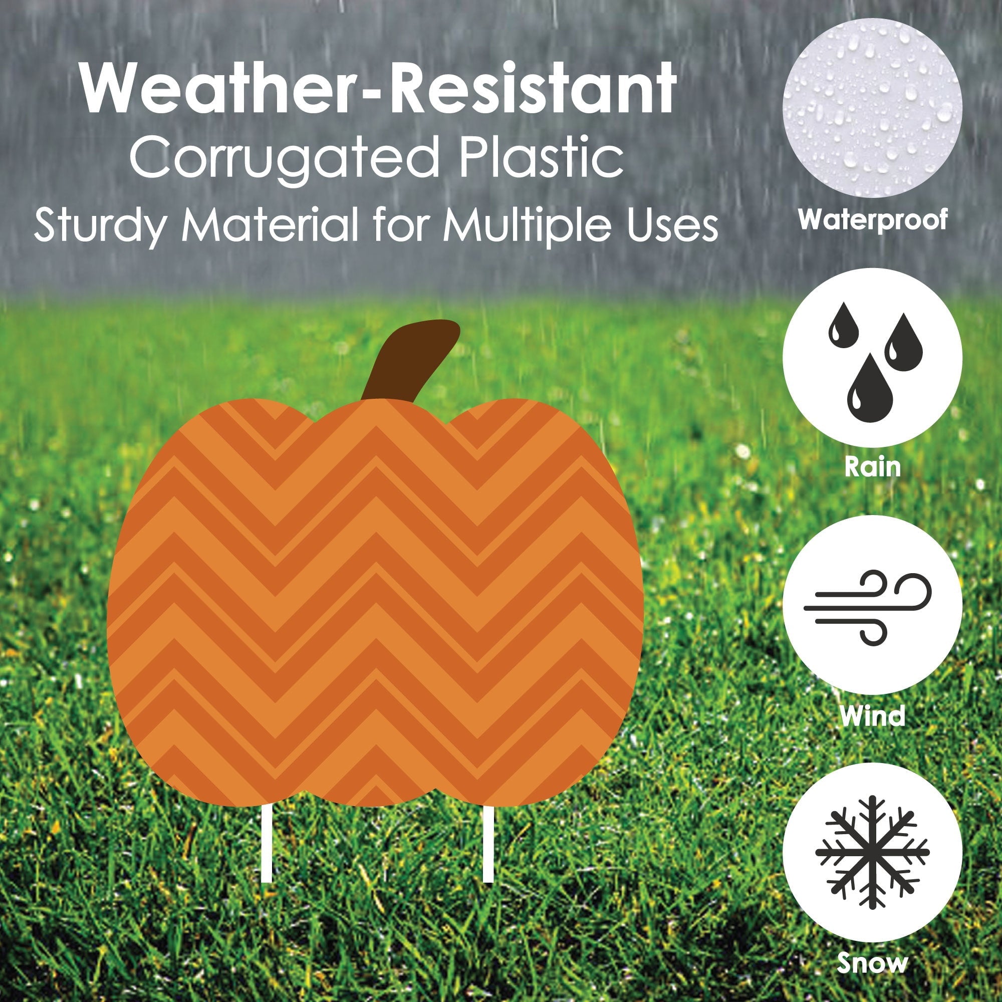 Big Dot of Happiness Pumpkin Patch - Pumpkin Lawn Decoration Signs - Outdoor Fall, Halloween or Thanksgiving Yard Decorations - 10 Piece