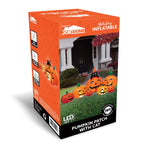 7 ft Halloween Inflatable Long Pumpkin with Witch's Cat Decorations Inflatables with Build-in LEDs,Halloween Decor Outdoor Blow Up Yard Decorations