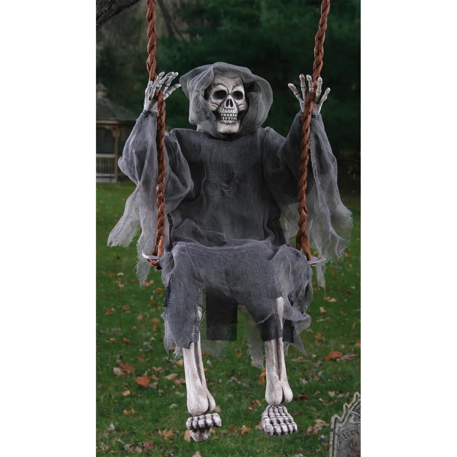 Fun World Reaper On Swing Prop Halloween Decoration - 36 in