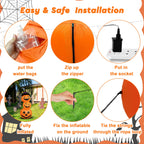 Faburo 6FT Halloween Inflatable Pumpkin Stack with LED Lights, 3 Jack O Lantern Blow Up Outdoor Halloween Decorations for Yard Lawn Garden Porch