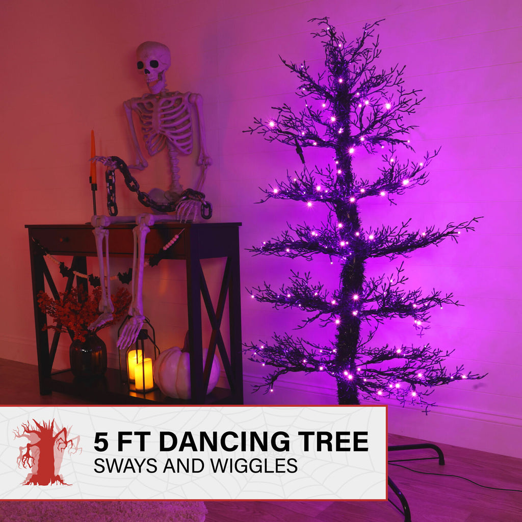 5 ft Dancing Halloween Tree Animatronic, Halloween Decor, HH050DANCETR-PUR