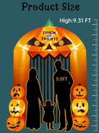 9.5ft Halloween Inflatable Pumpkin Arch with LED Lights - Outdoor/Indoor Yard Decoration for Halloween Party & Home