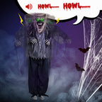7FT Halloween Animatronic Werewolf w/ Werewolf Barking Sound The Sound Activated Halloween Prop