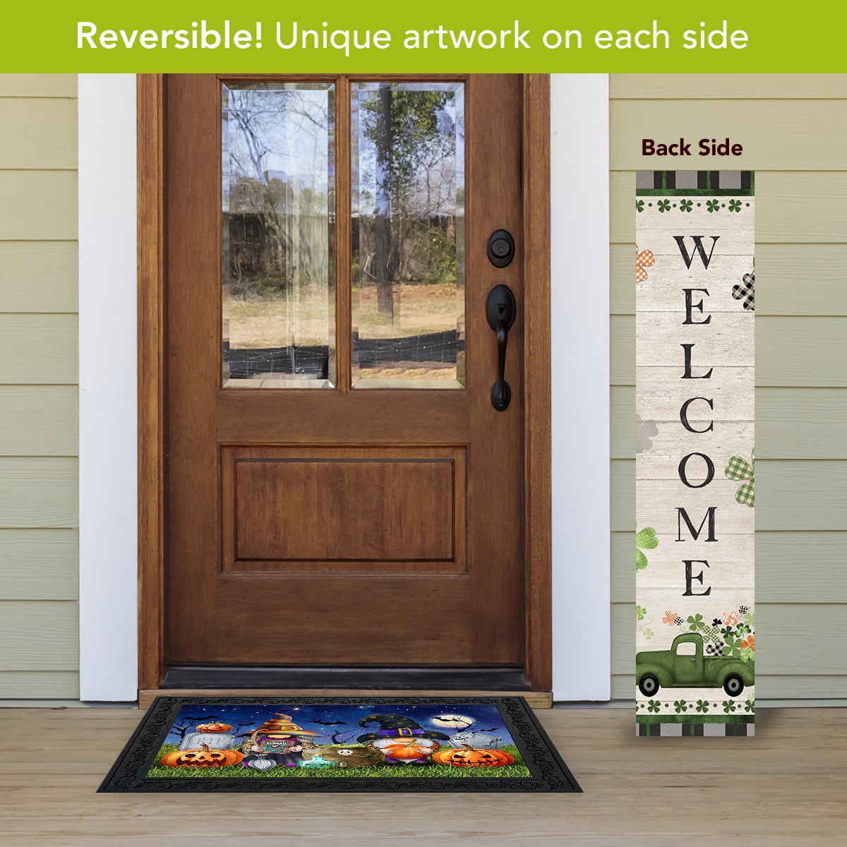 Briarwood Lane Valentine's Double Sided Reversible Pine Porch Leaner 47x9.5 Holiday Pickup Trucks For Valentine's Porch Leaner