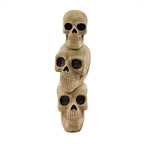37" Skull Stack Statue with LED Eyes, Halloween Decor, HHMG036-1SKL-NAT