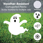 Big Dot of Happiness Spooky Ghost - Ghost Shape Lawn Decoration Signs - Outdoor Halloween Yard Decorations - 10 Piece