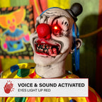 5.9 ft Voice & Sound-Sensor Clown on Tricycle Halloween Animatronic, HHTRIBKCLOWN-1FLSA