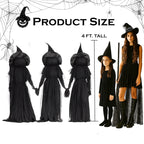 Evergreen Set of 3 LED Lighted Halloween Witch Stakes, 4' Tall for Garden Lawn or Patio