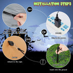 5.7FT Inflatable Halloween Inflatable Crawling Green Ghost with Tombstone Built-in LED Lights Inflatable LED Lights Blow Up Yard Decoration