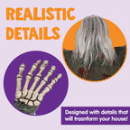 2 Pack 47 inch Halloween Decor Climbing Zombie Skeleton with Bloodstains,Halloween Hanging Decorations Indoor and Outdoor Yard Decorations