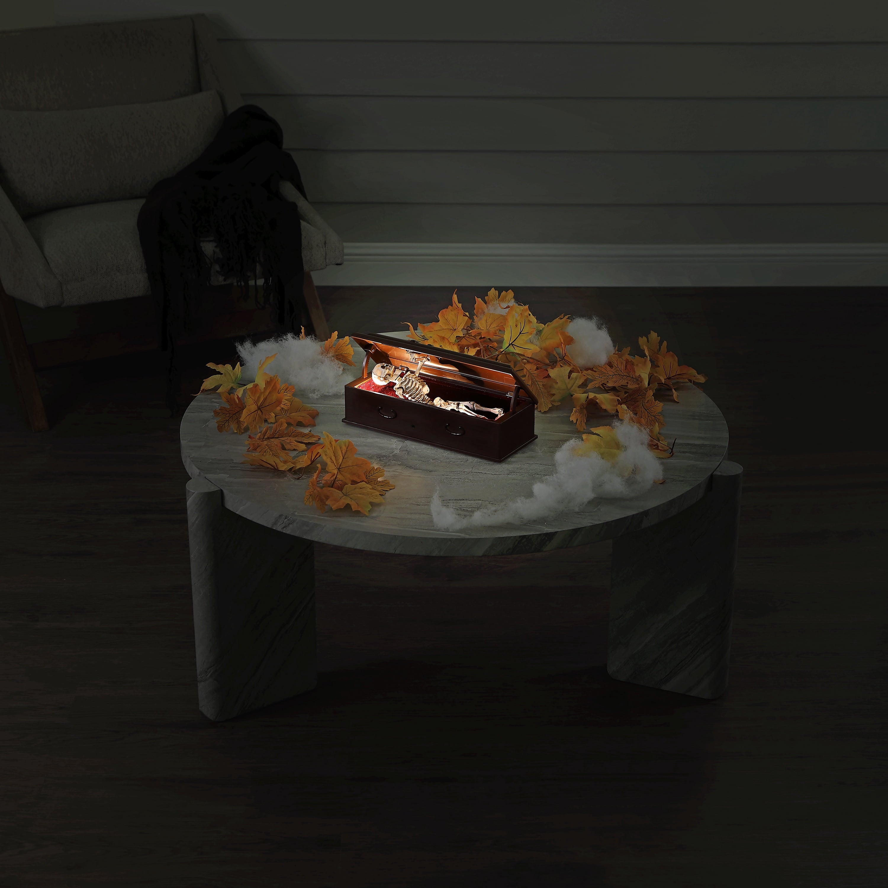 12in Animated Skeleton Coffin