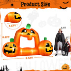 (2 pack) 8.5FT Halloween Inflatable,Pumpkin Photo with Lights for Party Yard Decorations
