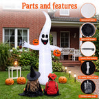VETPW Halloween Inflatable, 10 FT Giant Ghost Pumpkin Arch Inflatable Decoration with LED Light for Outdoor, Holiday, Party, Yard, Garden Patio Lawn Outside Decor
