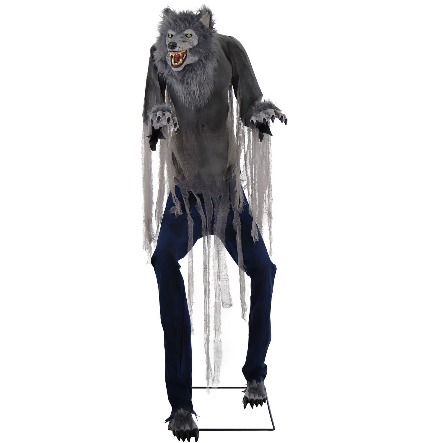 7 ft Tall Motion-Activated Towering Werewolf, Premium Halloween Animatronic, Plug-In, HHTWRWOLF-1FLSA