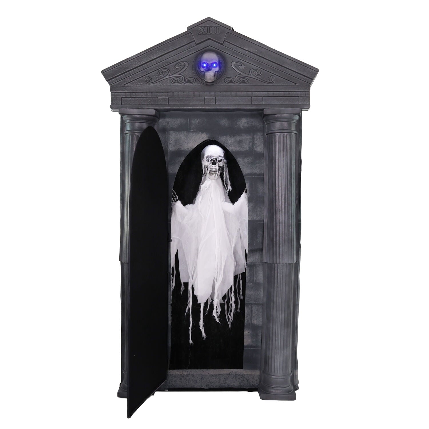 6.7 ft. Motion-Triggered Mausoleum Halloween Animatronic by Tekky, HHMAUSOLEUM-1FLSA