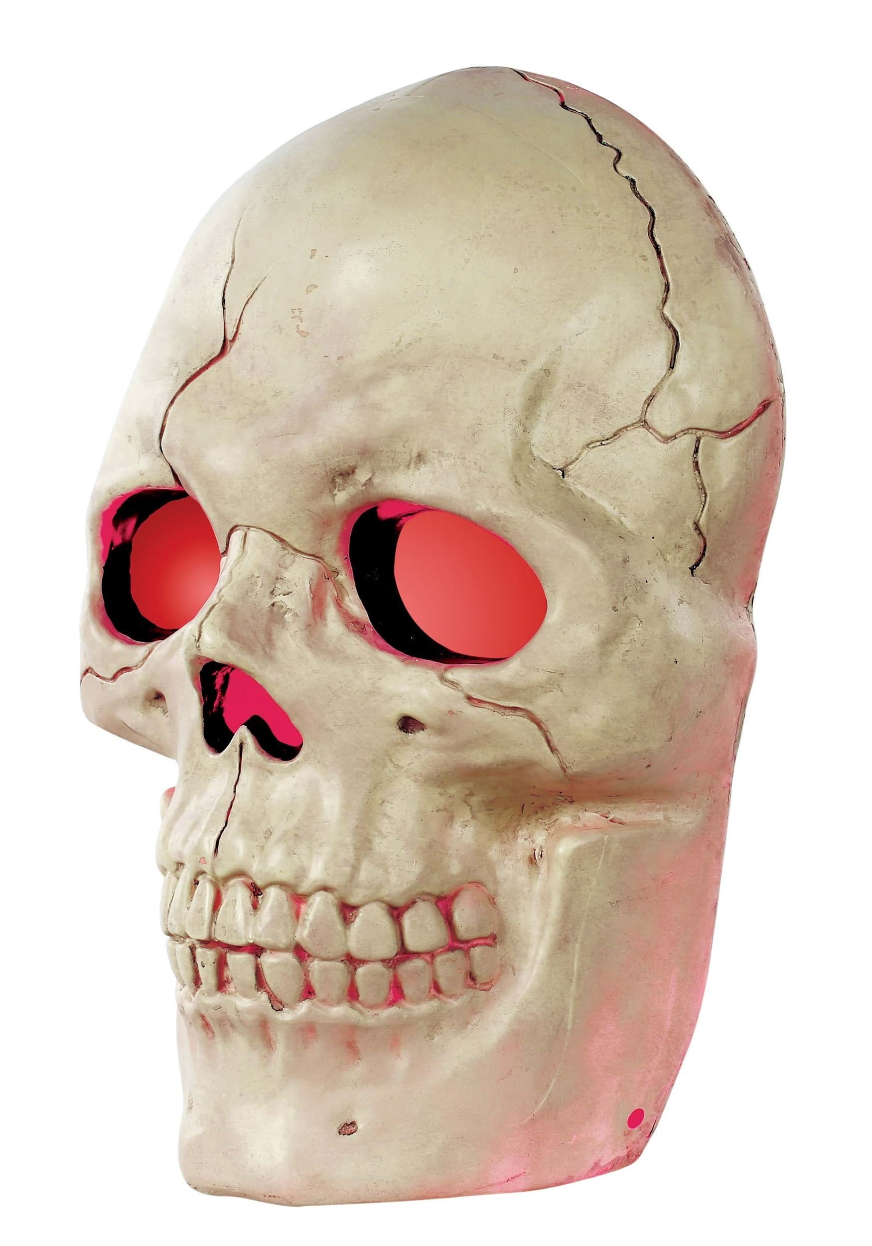 19 3/4" Giant Light-Up Plastic Skull Animated Prop Halloween Decoration