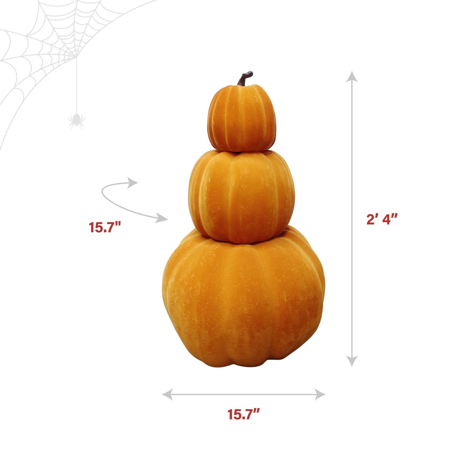 Pumpkin Stack Orange Halloween & Thanksgiving Décor with Stakes, 2.4-Ft