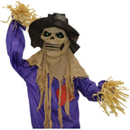 6 ft Standing Halloween Scarecrow Yard Decoration with LED Green Eyes, HHSCR-5FLS